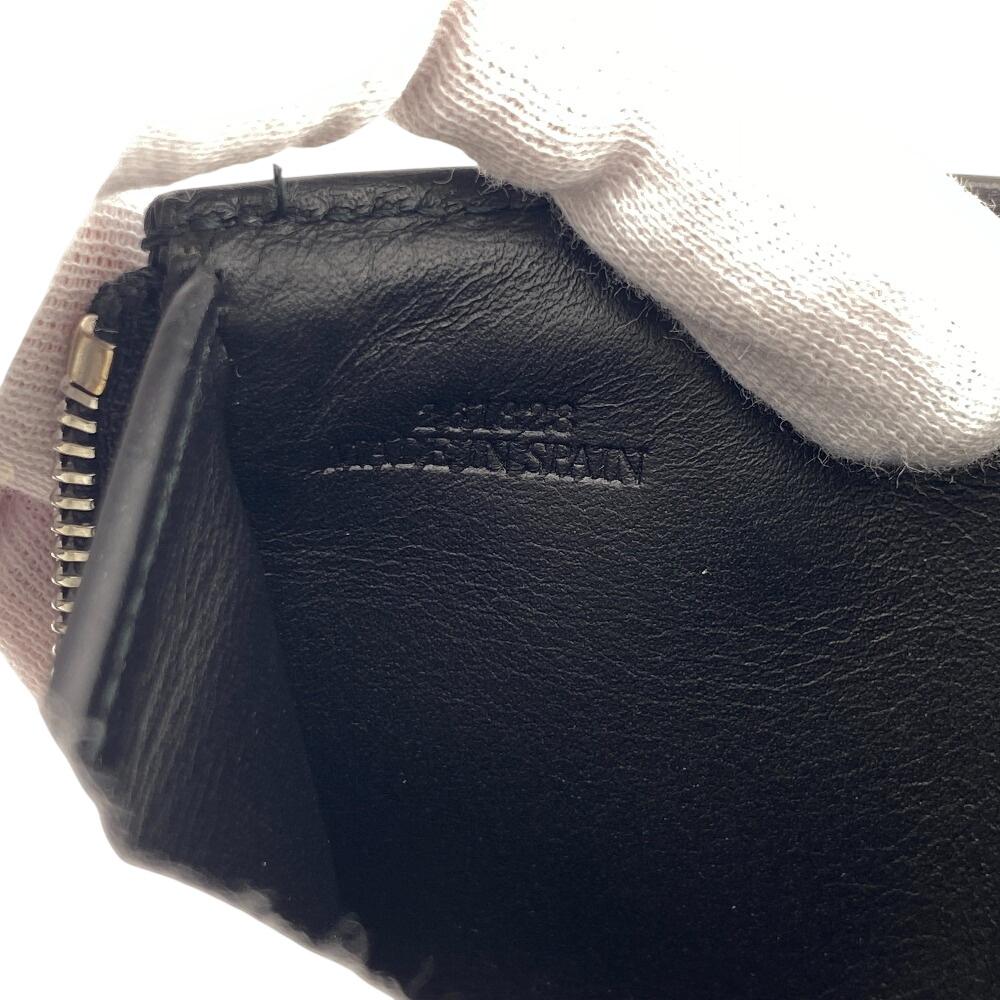 LOEWE Anagram linen leather Tri-fold wallet black leather unisex Used