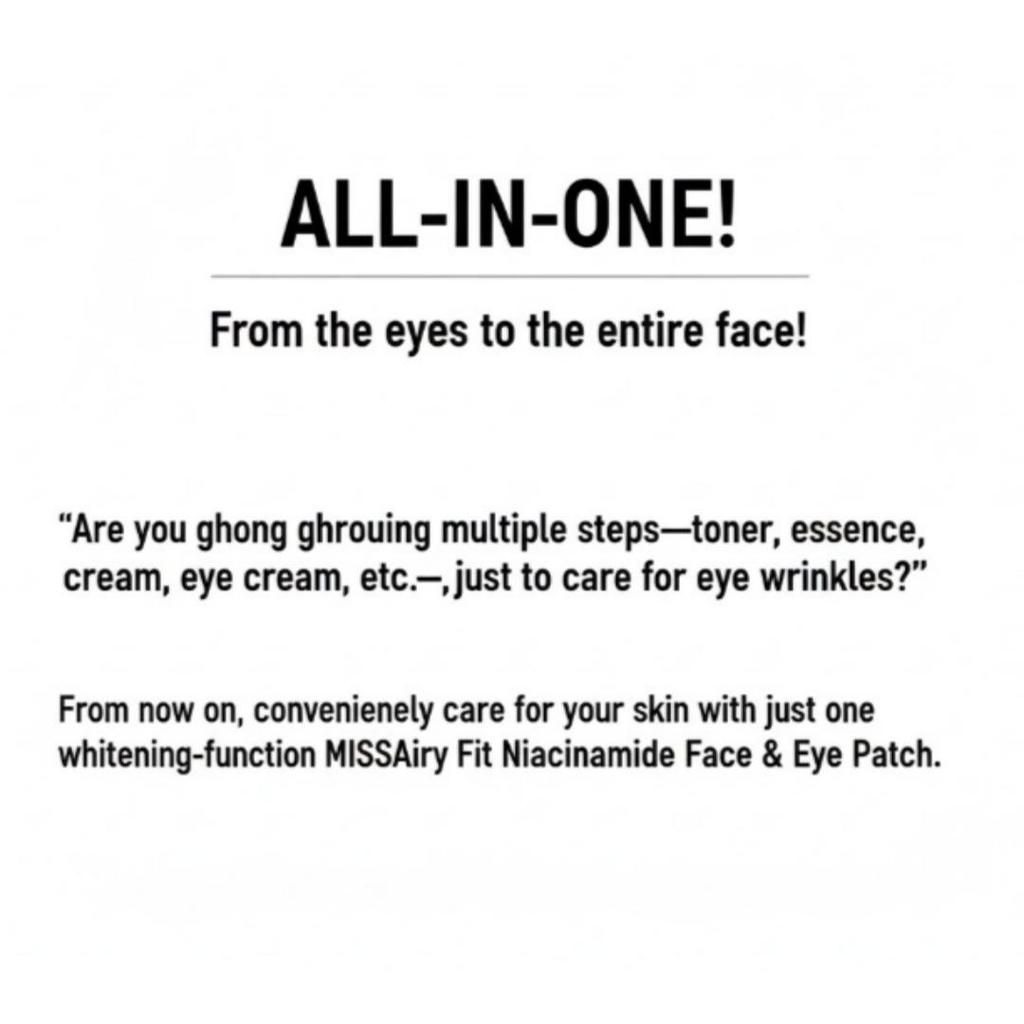 MISSHA Airy Fit Niacinamide Brightening Face&Eye Patch 60pcs