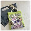 New Labubu shoulder eco-friendly bag canvas bag casual shoulder bag shopping bag internet famous bag cartoon