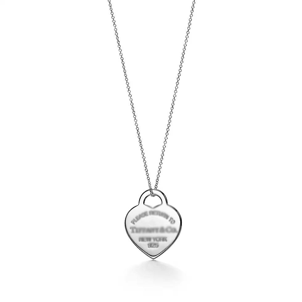 Collar de Cuentas de 4MM Collar con Etiqueta de Corazón Plata de Ley 925