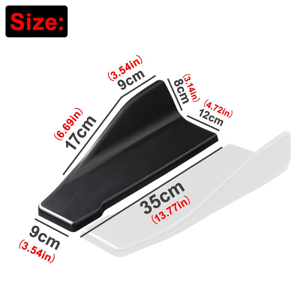 Universal Fit Car Spoiler Lip Carbon Fiber Glossy Black Rear Side Skirt Rocker Wings 35cm Protection Trims for Vehicle