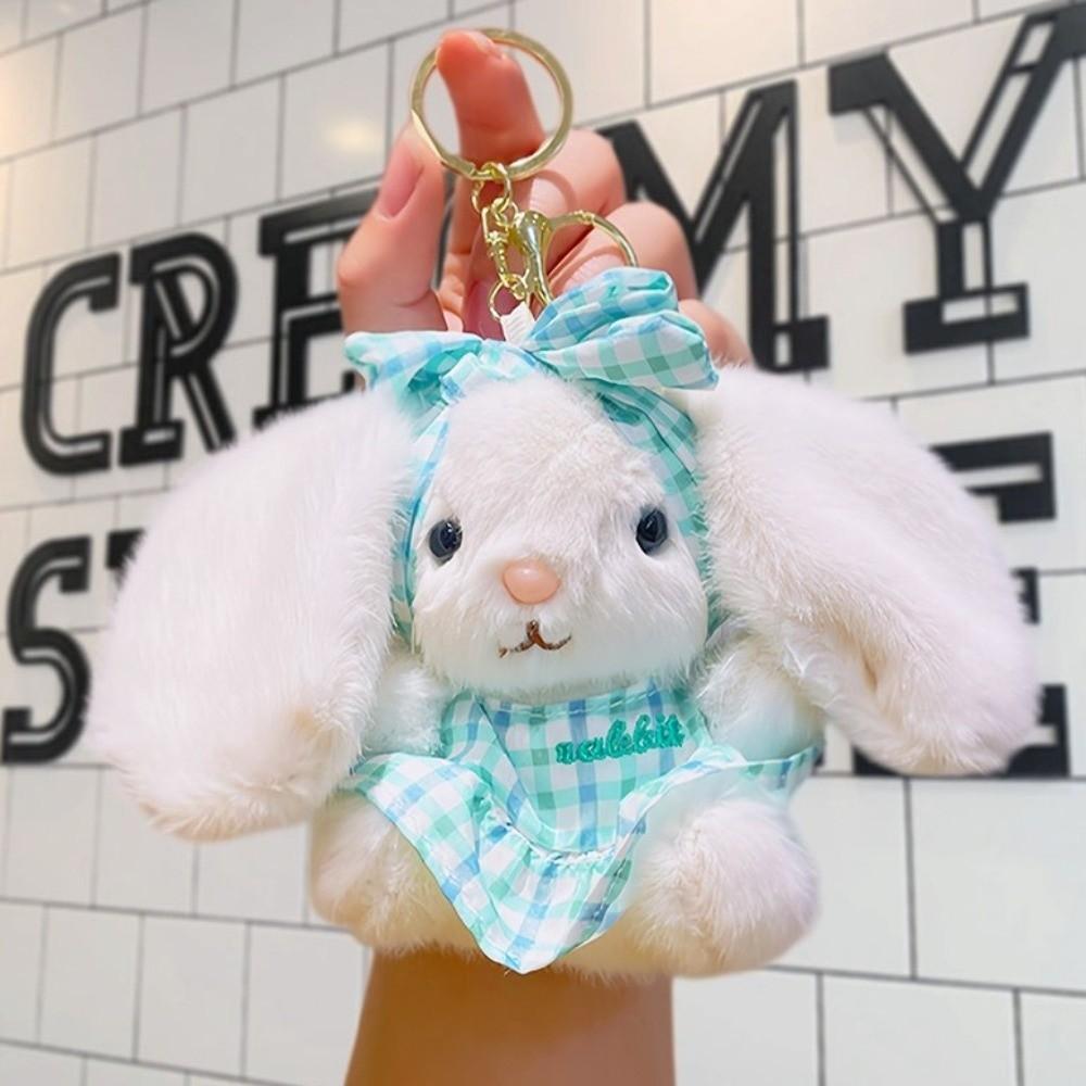 Bow Easter Stuffed Bunny Keychain Creative Rabbit Pendant Bag Charm Plush Toy Key Ring  Companion