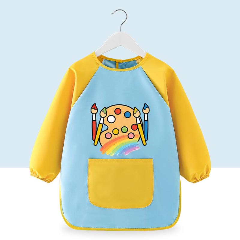 Langärmlige, wasserdichte Kunstschürze und Lätzchen für Kinder
