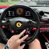 Adesivo Decorativo Logo Auto F-Ferrari-F da 5,5CM per Volante Ferrari Roma 488 Portofino Spider SF90 F8 Competizione