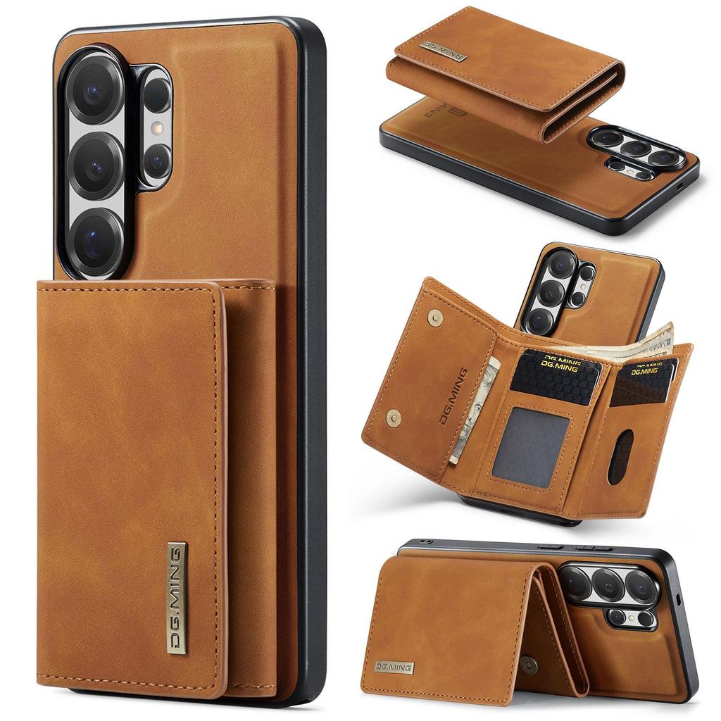 DG.MING-M1 Luxury 2-in-1 Removable Magnetic Flip Premium PU Leather Case Wallet Card Holder Back Cover For Cell Phones