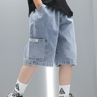 Sommer Kinder Jeans Jungen Baumwolle Shorts Splice Stretch Denim Shorts Teenager Hosen Tragen Kinder Kleidung Denim Jeans