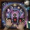 Sun Moon Pattern Astrology Tablecloth Altars Cloth Square Divinations Card Table Cloth Witchcrafts Deck Cloth