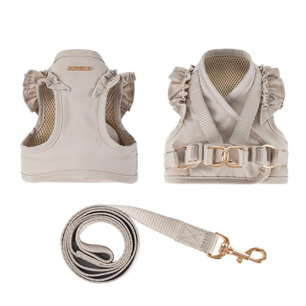 

Chest strap dog small fly sleeve vest with leash two-piece set walking cat and dog outdoor XL хакі