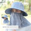 Wide Brim Agricultural Work Hat UV Protection Shawl Mask Women's Ponytail Hat  Outdoor Sports