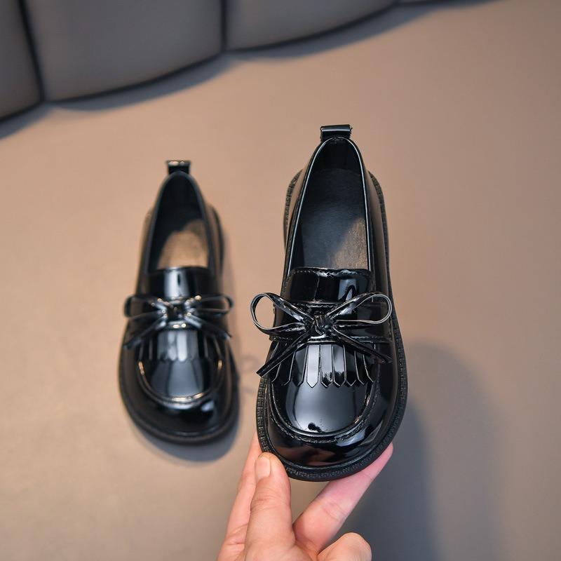 Malé boty pro dívky Jaro a podzim Nové dětské boty s měkkou podrážkou Princeznovské boty Velká dívka Děti Černá Jedna bota Módní