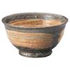 Marui Pottery Shigaraki Ware Hechimon Reisschüssel, Durchmesser ca.. 12cm, Grober Pinselstrich-Finish, Braun, MR-3-4557
