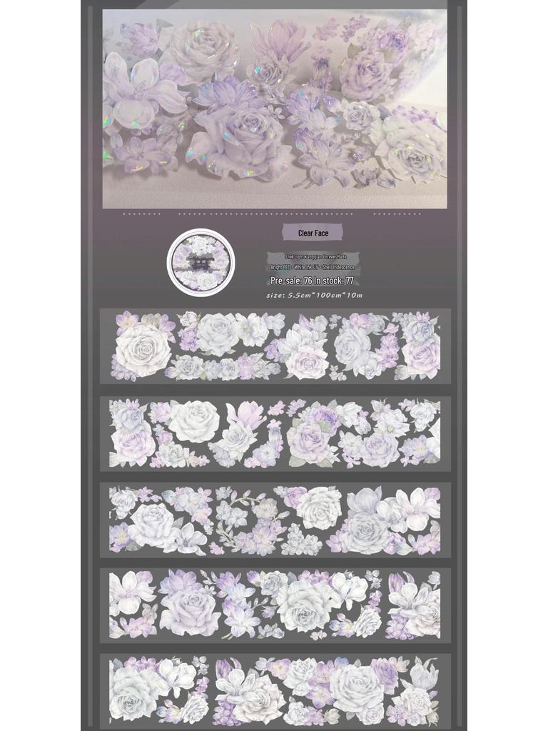 Falling Sunset Tide Washi Tape & Stickers for Journals: Flowing Hemp Ancient Style