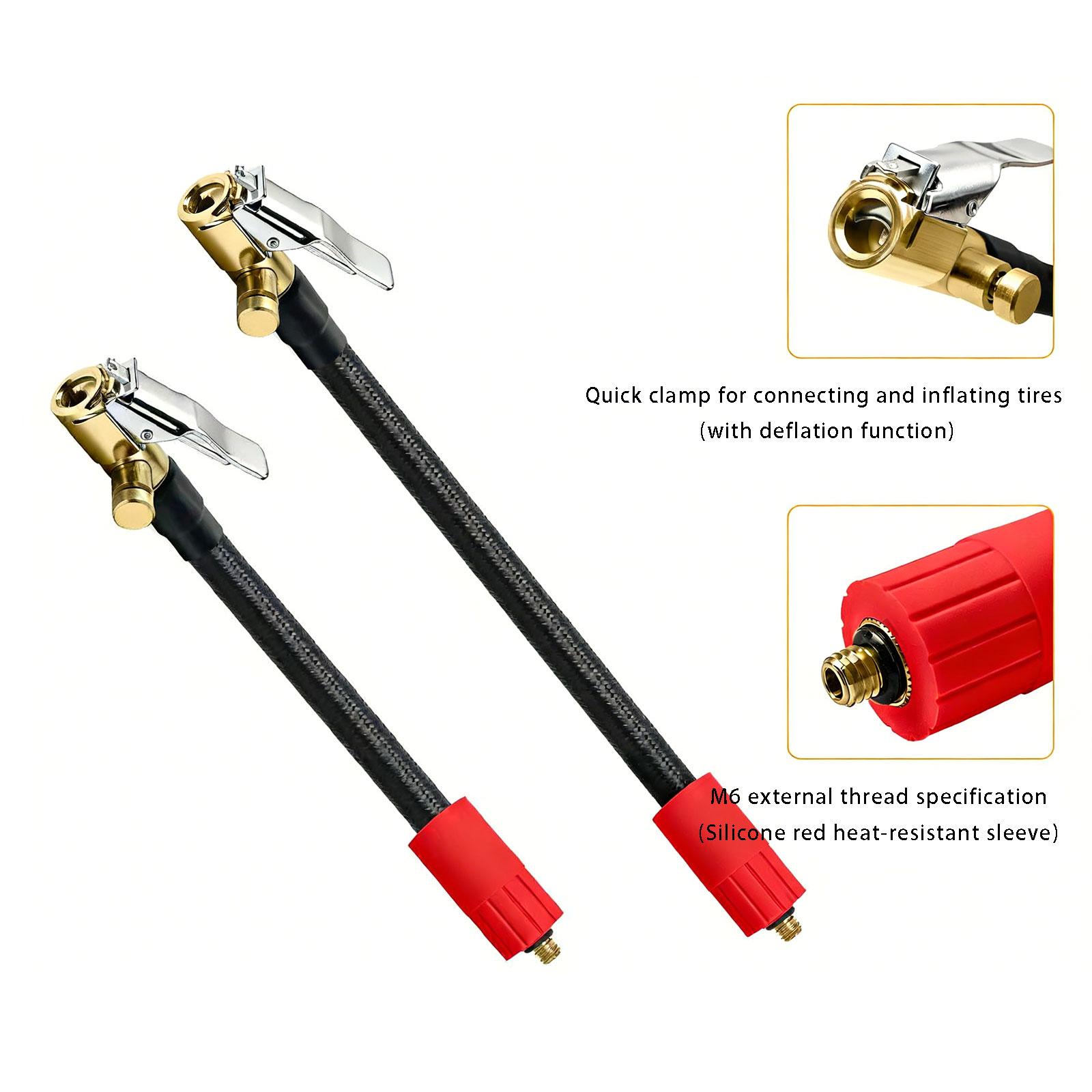 Extension Tire Inflator Hose, With Quick Releases Button,Air Pumps Pipe Tube Quick Inflation Chuck Adapter