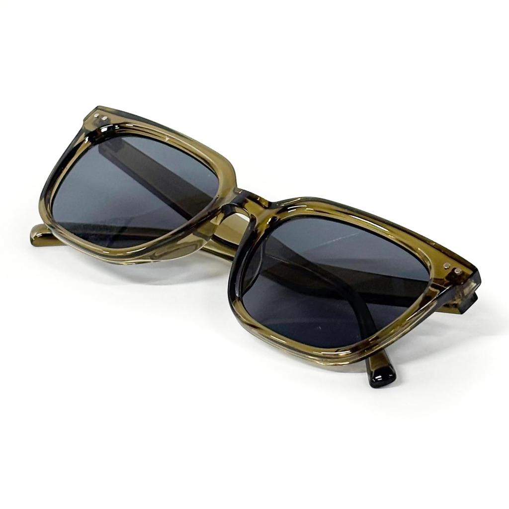 FashionBerry Clear Khaki and Smoke Sunglasses for Men and Square UV Lightweight Clear UV Women, Shape, 99% Protection, Frame, Color, Unisex, Stylish,