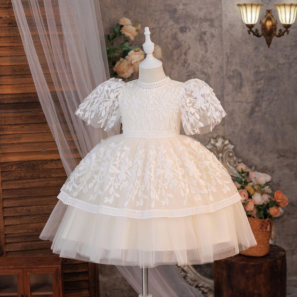 Formelles Prinzessinnen-Tüllkleid für Mädchen für Klavieraufführungen & Blumenmädchen-Veranstaltungen