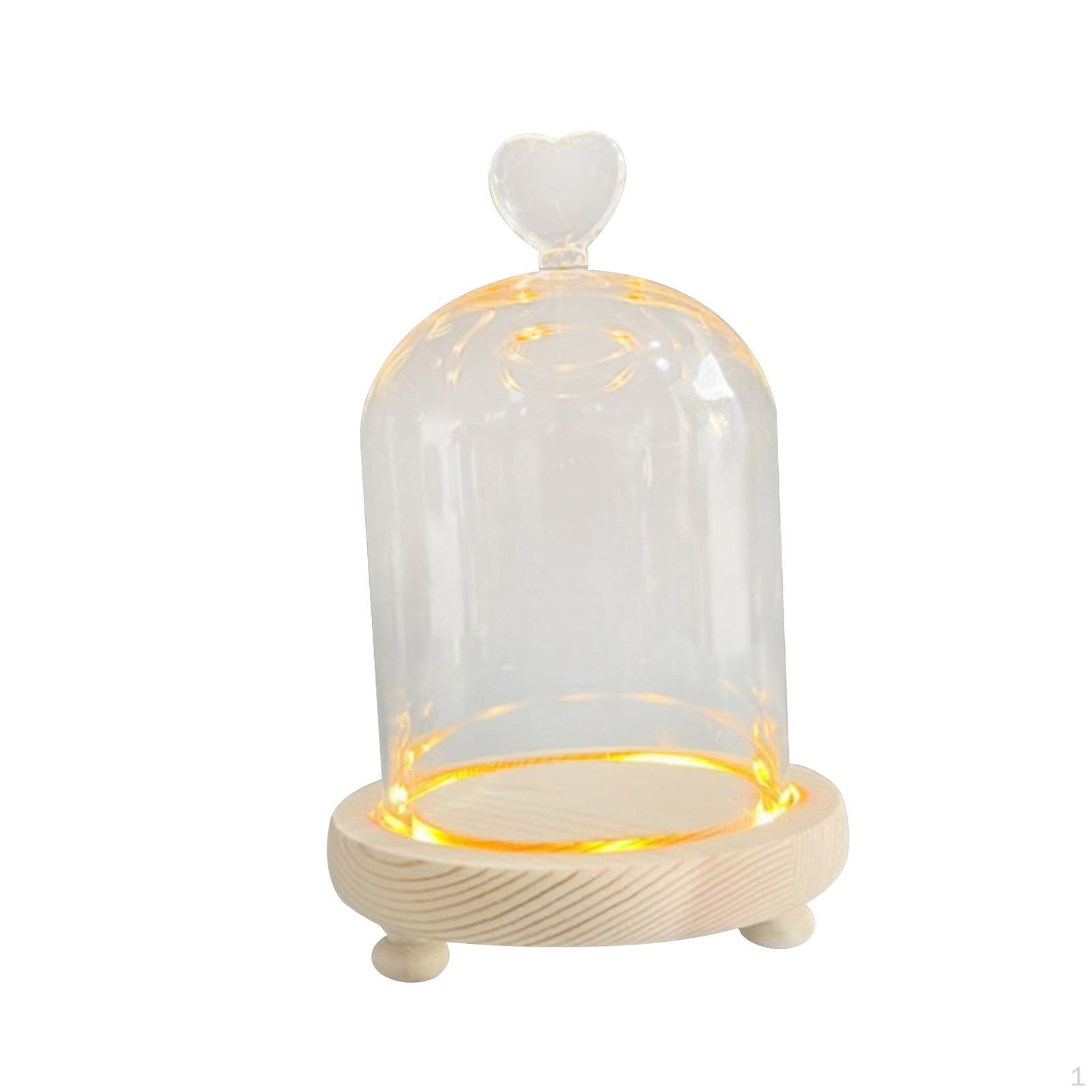 Clear Glass Cloche Dome Bell Jar Centerpieces Container Valentine s Day Flowers Cover Party 9x11cm Heart