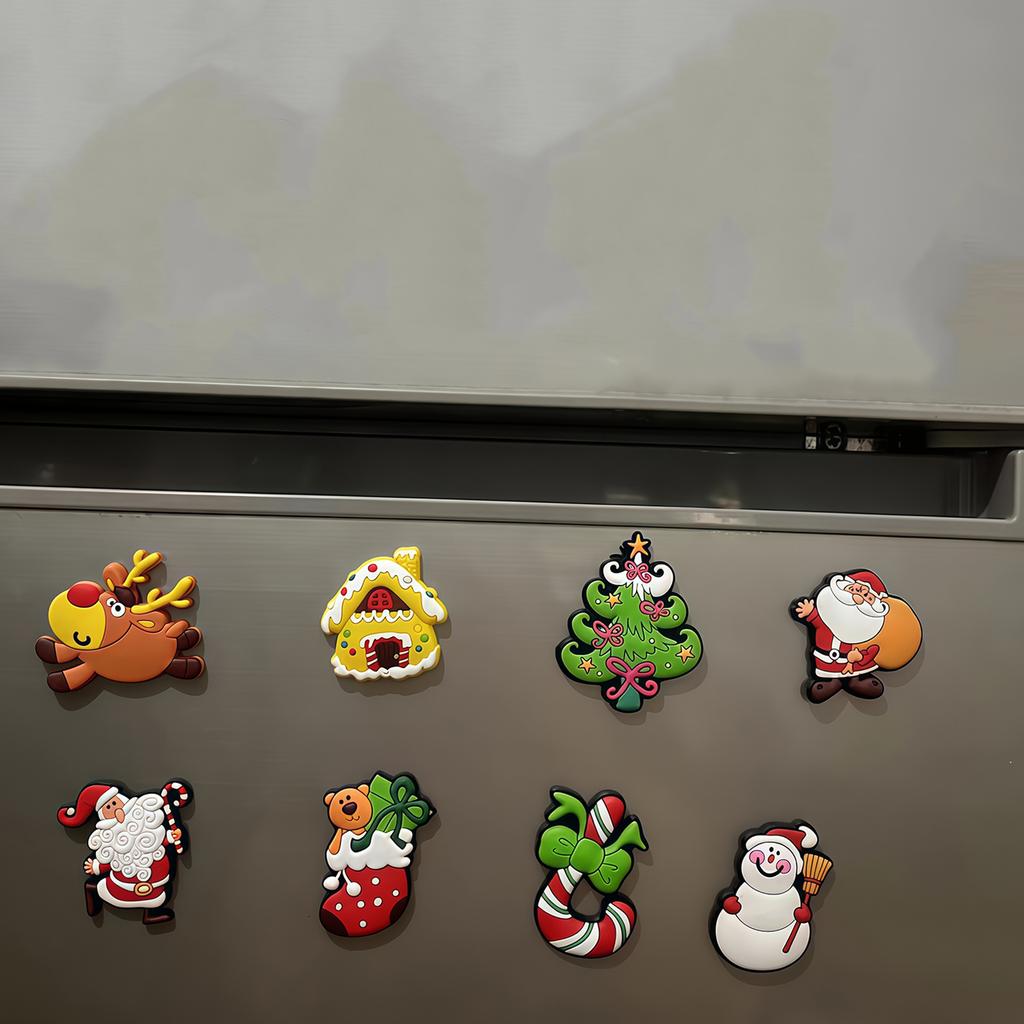 PVC Soft Rubber Fridge Magnets Christmas Decorative Gift Magnets Christmas & New Year Soft Magnetic Stickers