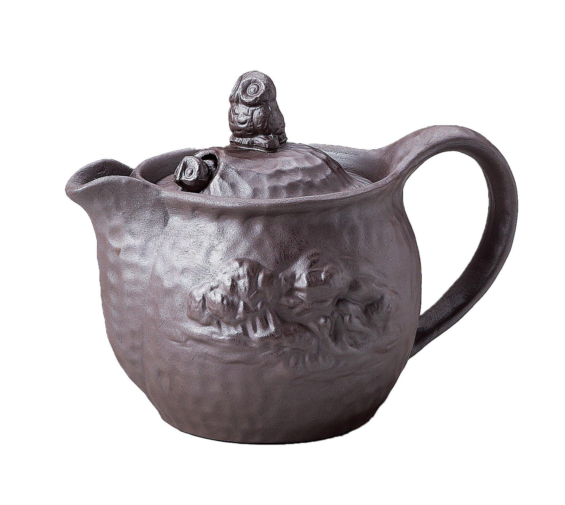 

Gold five Banko ware owl pot tea pop-out (with strainer/flat) 474-02-723