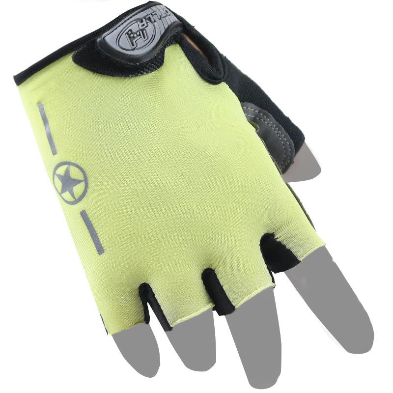 

Pentagram riding half-finger gloves spring and summer bicycle mountain bike road bike motorcycle men and women silicone shock absor Practical Use one size fits all жовтий