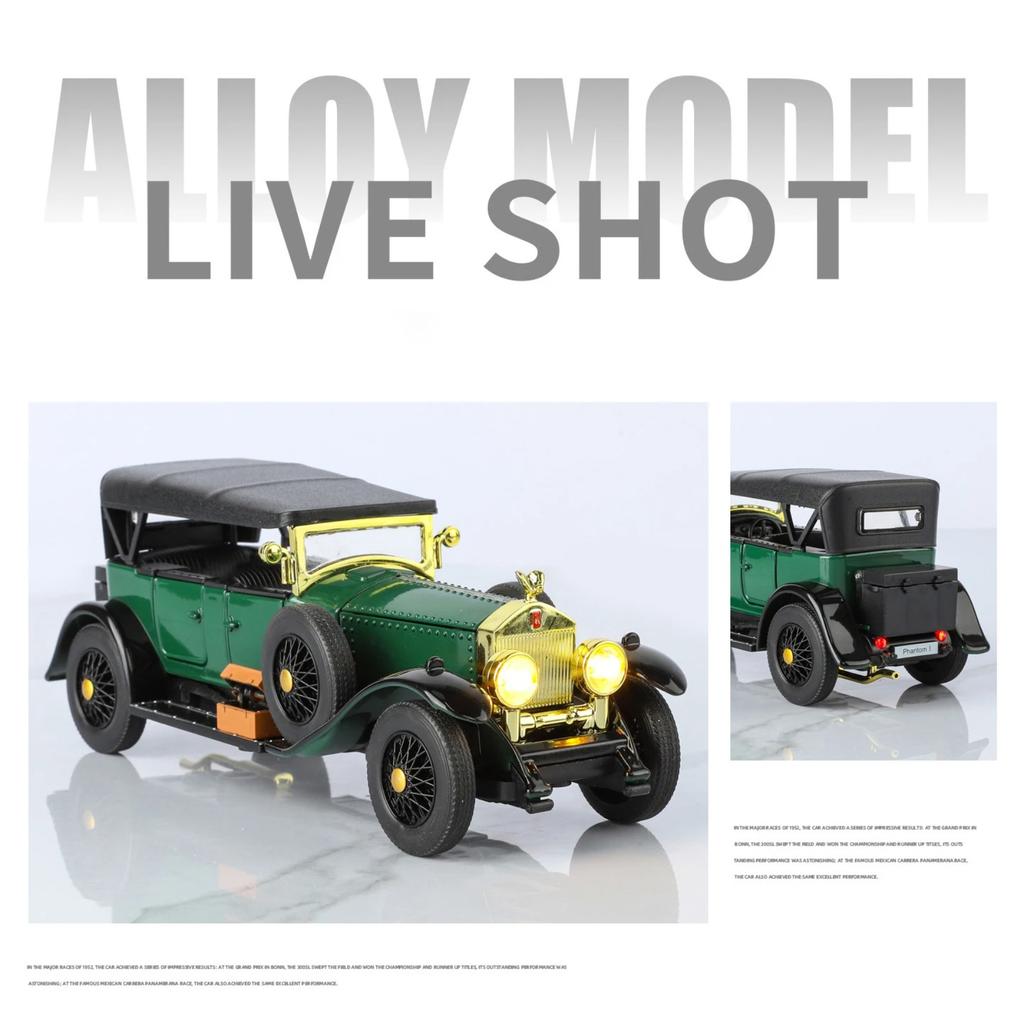 1/32 Rolls-Royce Phantom I Legierung Klassisches Altes Auto Modell Diecast Metall Retro Luxus Fahrzeuge Auto Modell Ton und Licht Kinderspielzeug Geschenk