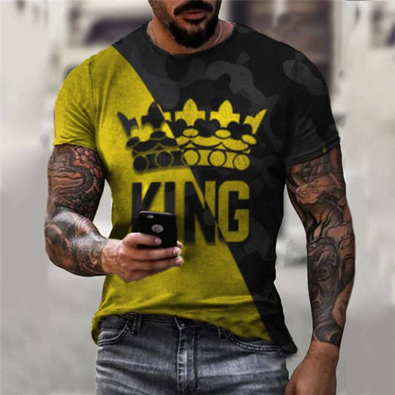 Men's Summer T-shirt 3D Yin Yang Bagua Printed Men's and Women's T-shirt