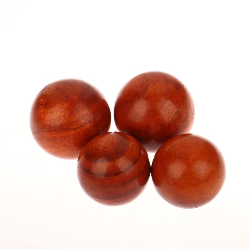 2Pcs Rosewood Baoding Balls New Chinese Hand Exercise Massage Stress Balls Antique Wooden Health Therapy for Rehabilitation Desk
