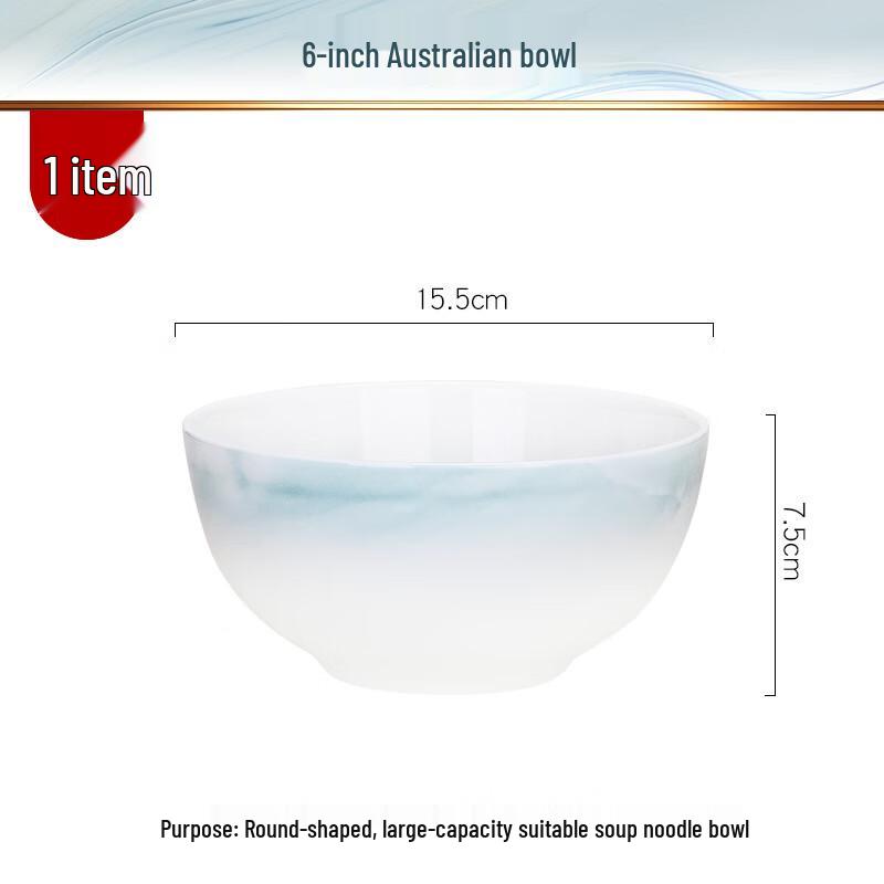 Chinese Style Bone China Noodle Bowl - Underglaze Color Ceramic Soup & Rice Bowl Tableware