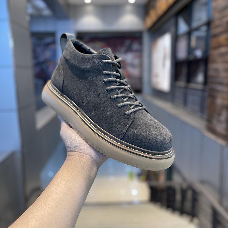 British style Martin boots spring and autumn new platform leather shoes non-slip high-top leather casual shoes trendy shoes