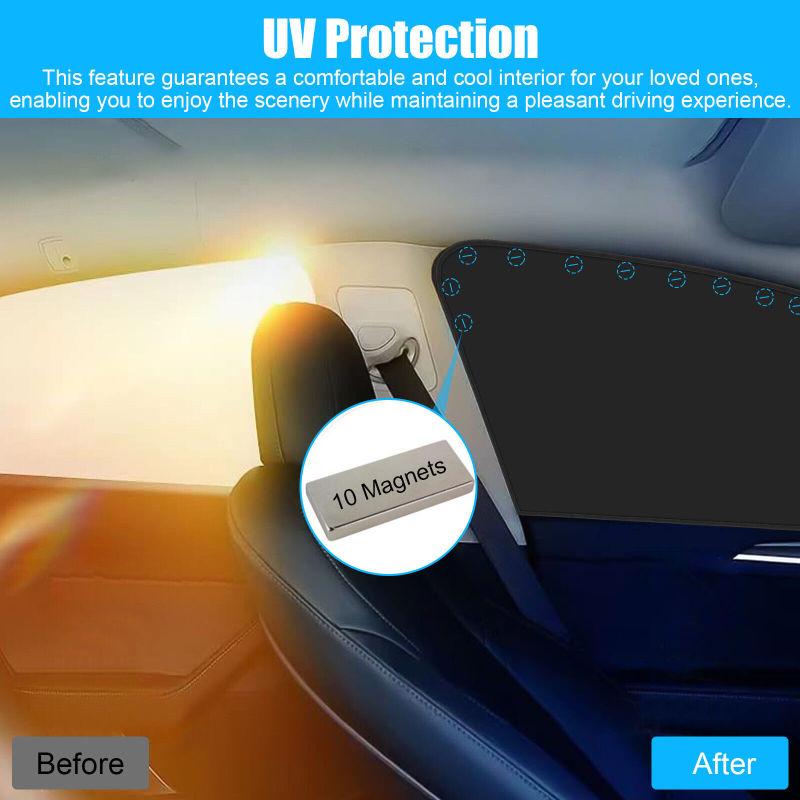 4Pcs Car Side Window Sun Shades With Magnets Strong-Light Blocking UV Protection Privacy Shades Auto Accessories