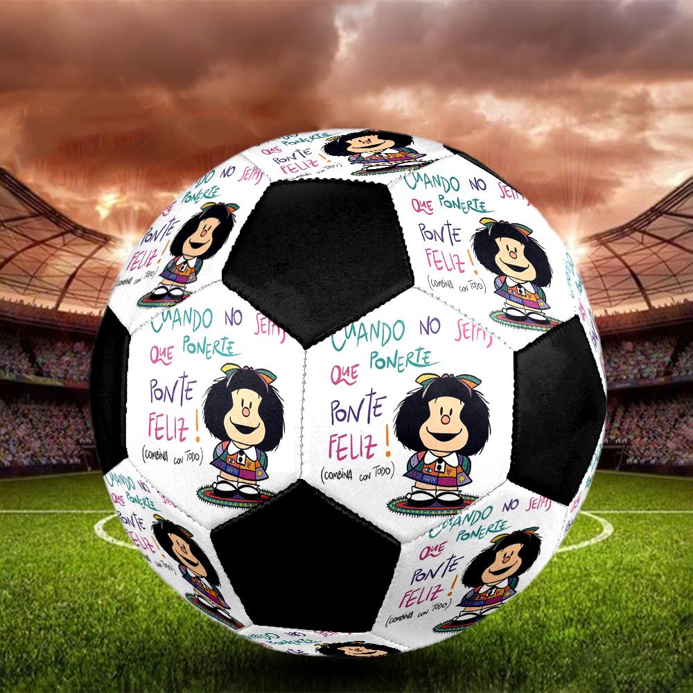 Mafalda Indoor Soccer Ball Colorful Machine Stitched PVC Size 5 Team Training Competition Ready Durable High-Bounce Cool Sports Gift