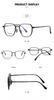 Titanium Anti-Blue Light Glasses, Fashionable Academic Style, Metal Frames, Flat Lenses, Myopia Compatible - Model 2402.