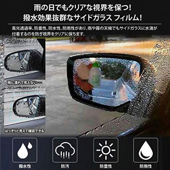Set of 2 Hydrophilic Films for High Light Safe Sides, Car, Waterproof, Universal, Anti-Fog, Transmission, Driving, PR-WINDOWFILM
