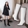Übergroße Spitzstiefel Stiletto-Absatz Weinglasabsatz Kniehohe Stiefel 2025 Herbst Winter Neu Seitlicher Reißverschluss Superhoher Absatz PU-Stiefel