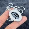 Snowflake Obsidian Gemstone 925 Sterling Silver Jewelry Pendant 2.05" M-2862