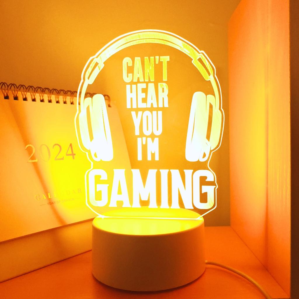Game Headset 3D Night Light, USB Powered, Used for Game Room Decoration, Christmas, Birthday Decoration Lights