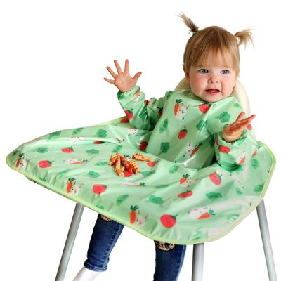 Meal Machine Baby Meal Long Sleeve Bunny and Vegetable [Vivetta] Apron, Washable, Food, Apron, Wipe-Easy, Coverall, Bib, Tablecloth, Green,