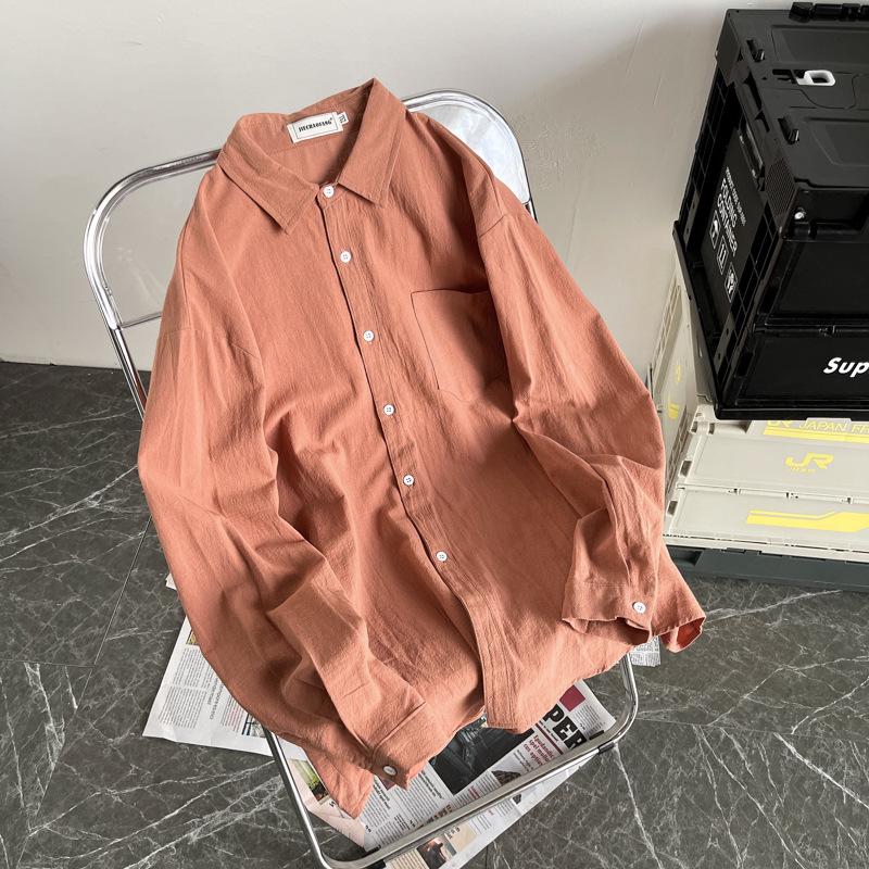 

Мужская повседневная рубашка-кардиган в корейском стиле с длинным рукавом 2XL