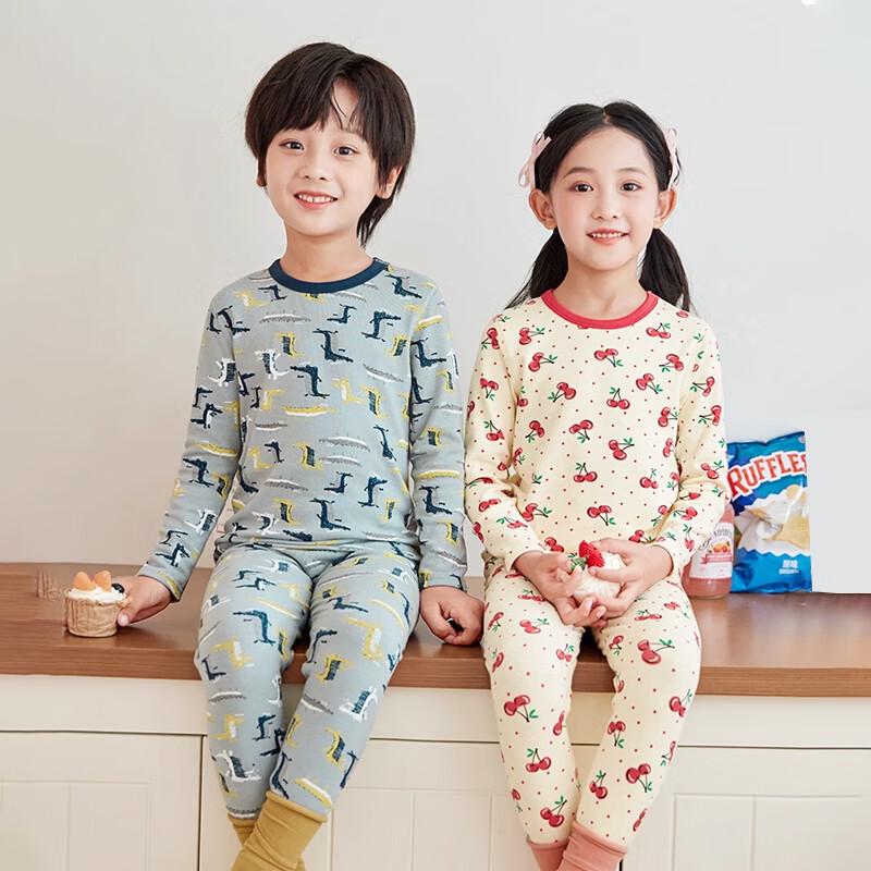 Xueqiman Kids' Pure Cotton Antibacterial Thermal Underwear Set