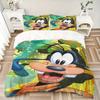 3pcs Disney Happy Goofy Bedding Set, Including 1 Quilt Cover and 2 Pillow Shams, Without Filling, Soft and Comfortable Home Bedroom Fabric, Fashi
