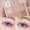 Palette a Rotolo Occhi Ombretto Fiore di Ciliegio, Tonalità Lucide a Lunga Tenuta, Ombre da Rosa Pastello a Marrone, Effetto Scintillante, Ombretto con Finitura Opaca