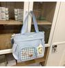 School bag, small food, cute ins transparent shoulder bag, large capacity campus student versatile handbag