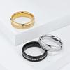 New Romantic 6mm Shinny Zircon Ring for Men Stainless Steel Ring Wedding Engagement Jewelry