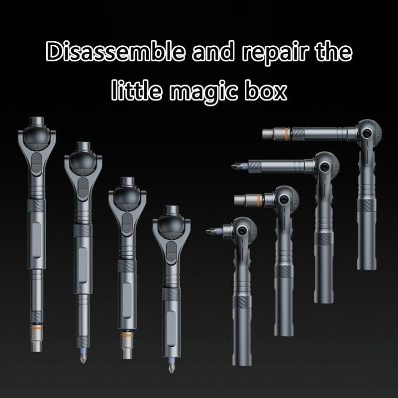 40 In 1 Ratcheting Screwdriver Set with 180 Degree Rotating Head & Magnetic Bit Suitable for Tight Space Vehicle Repair
