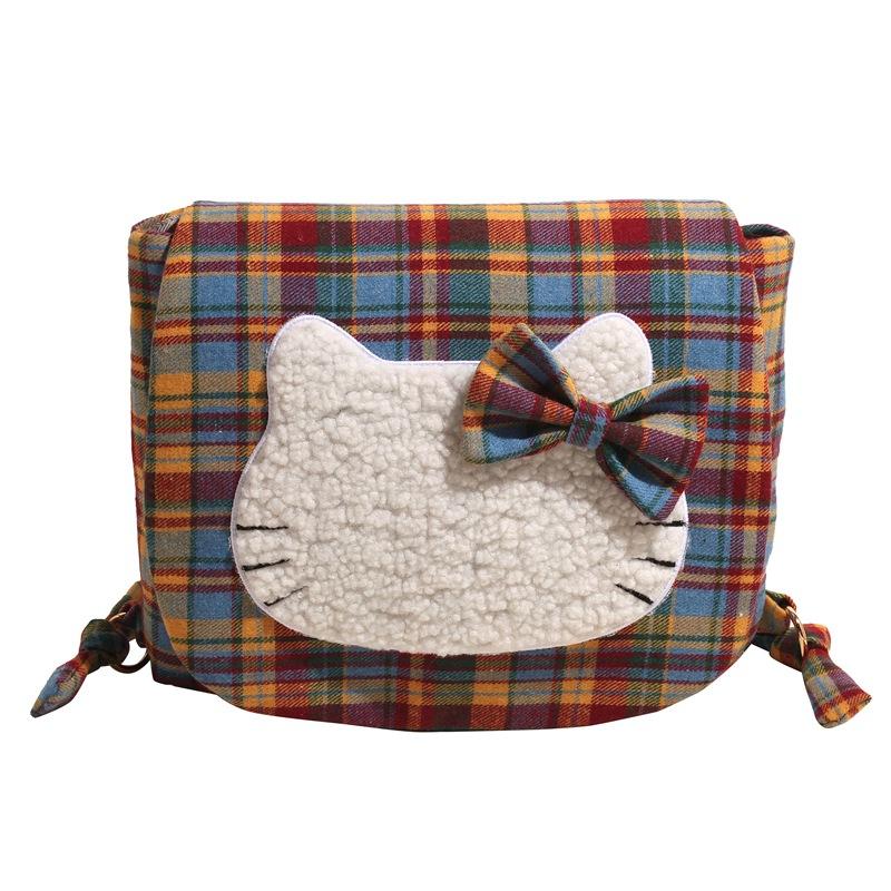 

Простая и милая повседневная сумка-рюкзак для студентов на занятиях, женская новая зимняя сумка-тоут 2025 года большой вместимости красный