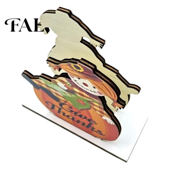 Autumn Kitchen Countertop Organizer Thanksgiving Solid Wood Napkin Holder, Fall Harvest Gnome Scarecrow Turkey Tissue Festival Stand Dispenser,