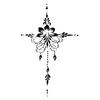 Sticker Tatuaggio Adesivo Lunga Striscia Totem Linea Dita Multi-Immagine Fiore Semplice Liscio Sole Luna Stella Schiena Vita Colonna Vertebrale