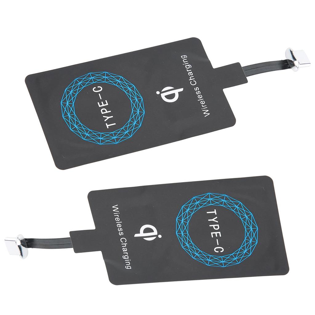 Adaptador Carregador Sem Fio Tipo C 2 Peças Receptor de Carregamento Portátil para Celular Tipo C