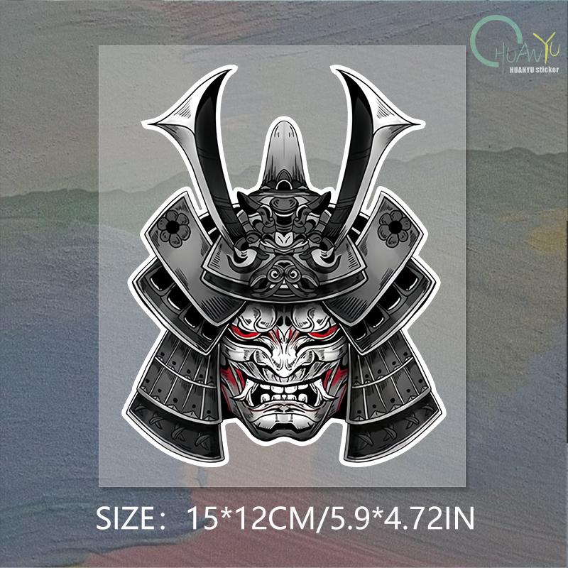 Japan Demon Ghost Samurai Car Stickers Skull Prajna Auto Fuel Tank Hannya Decal Vinyl Laptop Shape A4 Q3 Auto Decoratio