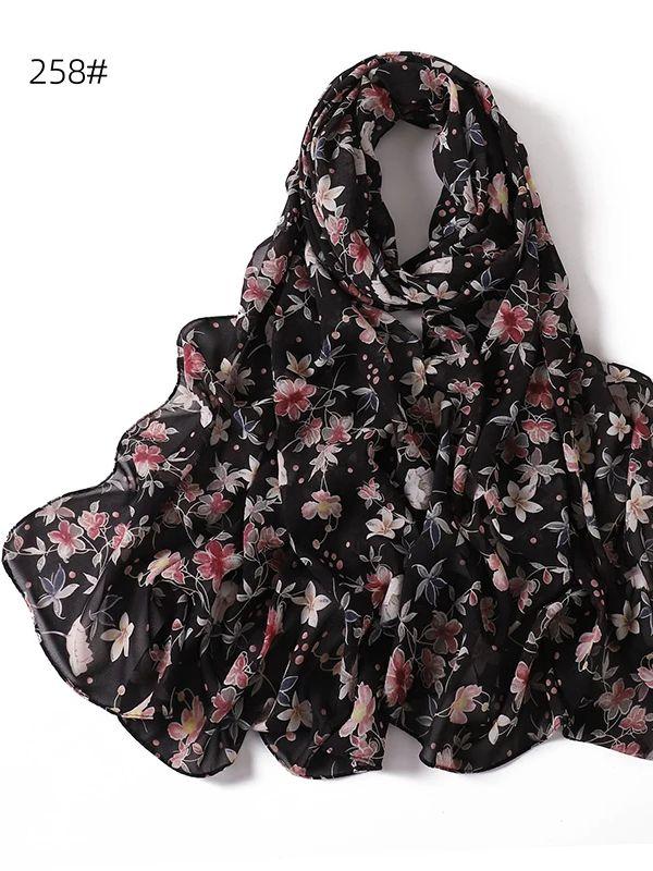 

Summer Bohemian Chiffon Hijab Leopard Watercolor Print Islamic Scarf Ultra Lightweight Breathable Women muslim Hijab Beach Trip