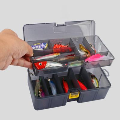 Double-layer Fishing Lure Box with Adjustable Dividers Clear Portable Waterproof Heavy Duty Bait Accessories Organizer Storage Case Container